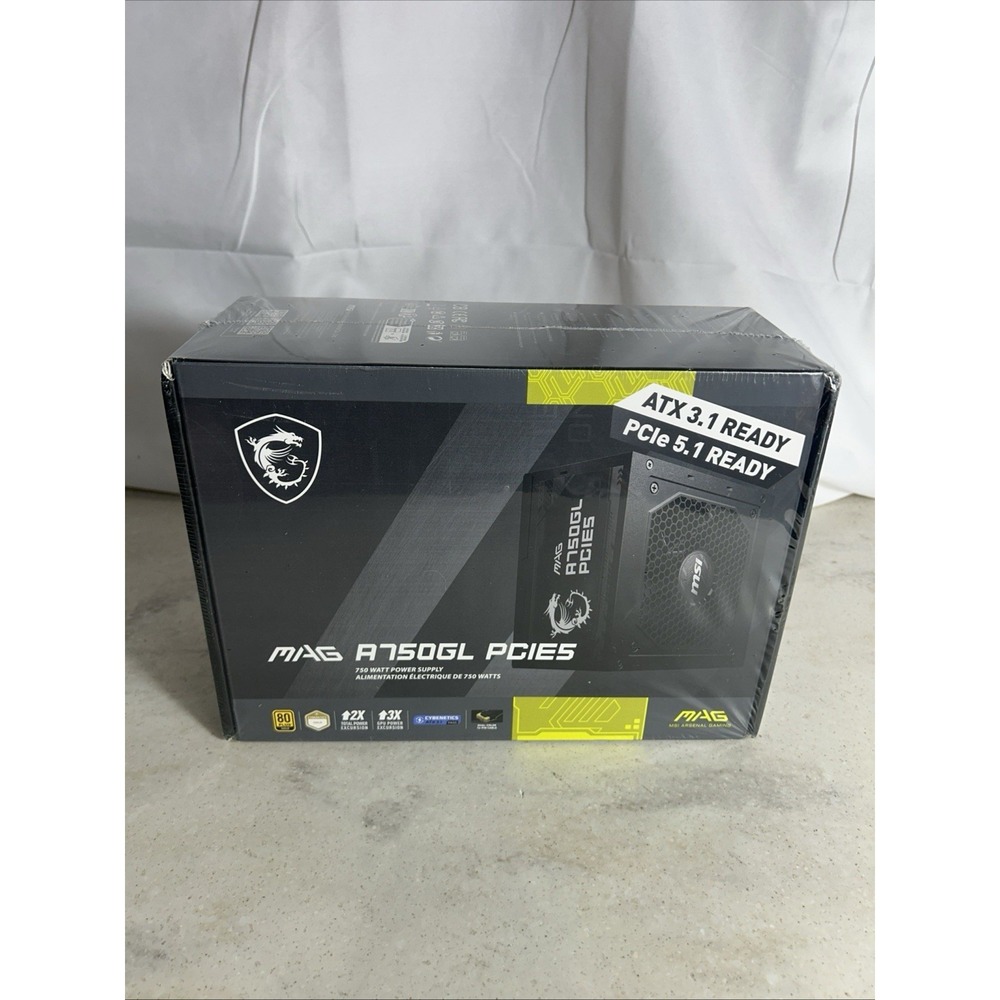 MSI - MAG A750GL PCIE5, Fully Modular Compact 750W Power Supply - NEW SEALED